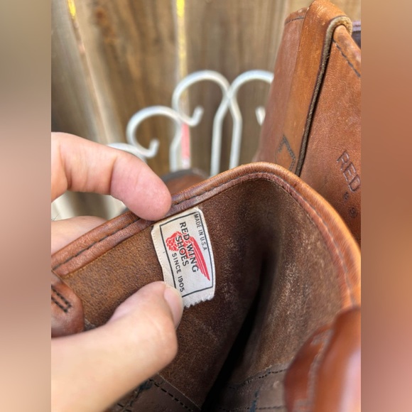 RED WING Shoes - PECos Made In USA Leather - Boots Mens Size 7.5 E - Picture 2 of 11